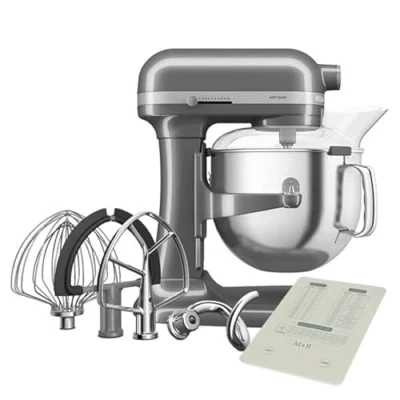 Image of KitchenAid Artisan Medallion Silver 6.6L Bowl Lift Food Mixer With FREE Gifts