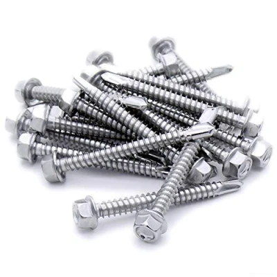 Image of No.8 x 0.7 (4.2mm 19mm) Hex Self Drilling Screw (Flanged) Stainless Steel (A2) (Pack of 20)