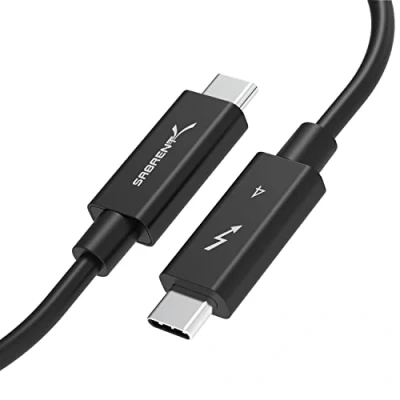 Image of SABRENT 2M USB C Thunderbolt 4 Cable 100W, 8K/60Hz or dual 4K/60Hz. 40Gbps, TB4 for Super Fast Transfer and Charging Compatible with 3 MacBook Apple etc. (CB T4M2)