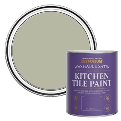 Image of Rust Oleum Brown water resistant Kitchen Tile Paint in Satin Finish Tanglewood 750ml