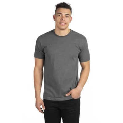 Image of Next Level 6410 Men&#039;s Sueded Crew Heather Metal L
