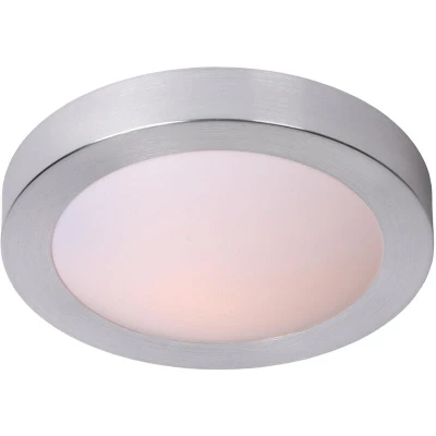 Image of Lucide FRESH Flush Ceiling Light Bathroom Ø 27 cm IP44 Satin Chrome