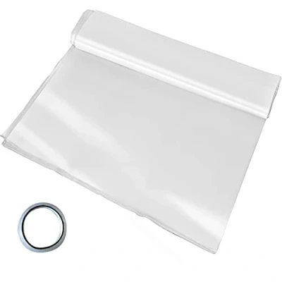 Image of VEVOR Greenhouse Film 15x40ft, Polyethylene 6 Mil Thickness, Plastic Clear UV Resistant, Keep Warming, Superior Strength