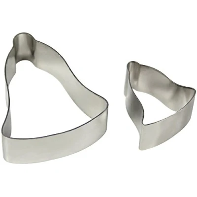 Image of PME BC179 Stainless Steel Bell Cutters, Set of 2, Silver, 3 x 1.2 3.2 cm