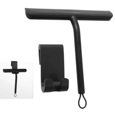 Image of Vinabo shower Squeegee for Doors,Silicone screen wiper,Black Showers, Bathroom Squeegees Scraper Mirror,Car,Window and Glass Cleaning 21cm