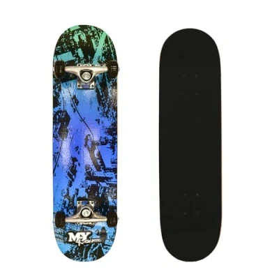 Image of M.Y X Skate &#039;Inner City&#039; Complete Skateboard 31&quot; Double Kick Beginner for Kids Teenagers &amp; Adults 7 Ply Birch Deck ABEC Bearings tricks and skateparks