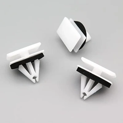 Image of VVO Fasteners White Plastic Side Skirt, Sill Moulding Cover Trim Clips for Ford Edge, Fiesta, Kuga, Mustang, (Pack of 10)