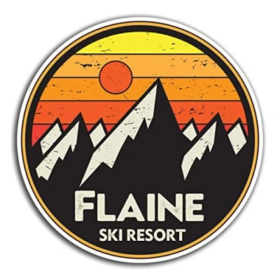 Image of 2 x 10cm Flaine France Ski Vinyl Stickers Travel Sticker Laptop Luggage #23906 (10cm Tall)
