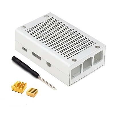 Image of ZkeeShop Protective case Aluminum with Heatsink Compatible for Raspberry Pi 3 Model B RPi 2 (Not include Board) (Silver)