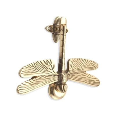 Image of Dragonfly Door Knocker Polished Brass Finish