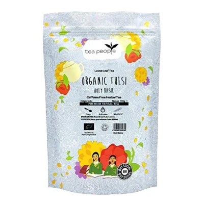 Image of Tea People Organic Tulsi Holy Basil Refill Pack, Mint, 100g