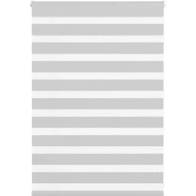 Image of vidaXL Zebra Blind Light Grey 95x100 cm Fabric Width 90.9 Polyester