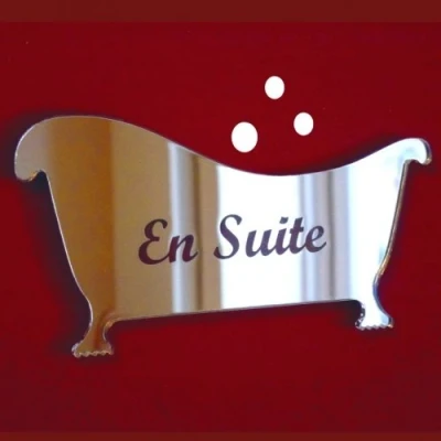 Image of Super Cool Creations En Suite Bath &amp; Bubbles Mirror Signs 12cm x 6cm