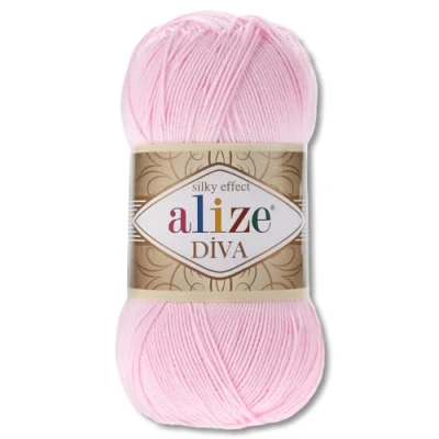 Image of Frida&#039;s Wollhaus Alize 100 g Diva Wool Knitting Crochet Microfibre 64 Colours (185 Baby Pink)