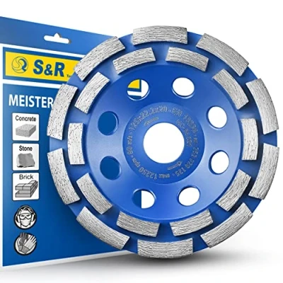 Image of S&amp;R 125mm Diamond Cup Wheel for Concrete, Granite &amp; Masonry 2 Row Professional Grade Grinding Disc Angle Grinders, Industrial Quality, Long Lasting