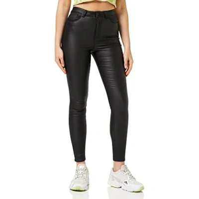 Image of Vero Moda Women&#039;s VMLOA HR Skinny S Coated Pant GA NOOS, Black, XS / 32L