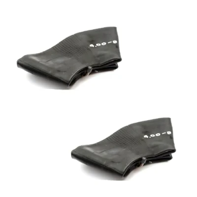 Image of Set of 2 Trailer 4.00 8 Inner Tubes 8&quot; Inch Tyre Innertube 400 400x8 Bent Valve