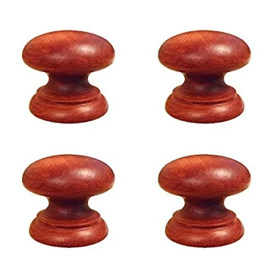 Image of Merriway BH03364 (10 Pcs) Wood Door Cupboard Cabinet Drawer Knob Pine Drilled Mahogany Finish 25 mm (1 Inch) Pack of 10 Pieces