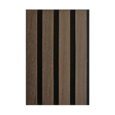 Image of DecorAndDecor Acoustic Slat Wood Wall Panel and Ceiling Panelling Decorative 3D MDF 16cmx24cm Smoked Oak
