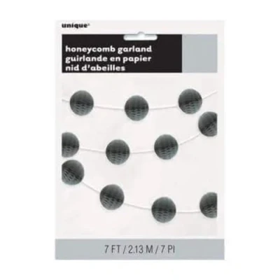 Image of Unique Party 63384 7ft Silver Honeycomb Ball Garland