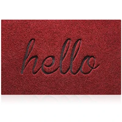 Image of AOAOPQ Hello Door Mat Welcome Outdoor Non slip Doormat Indoor for Entryway Front Back Doormats Kitchen Hallway Easy to Clean Entrance Mats