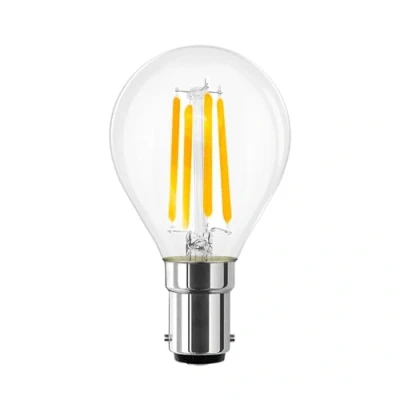 Image of G.W.S® LED Filament Bulb, G45 B15 Small Bayonet, Globe 4W Dimmable Warm White 2700K, Clear Glass