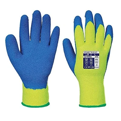 Image of Portwest A145 Cold Protection Grip Glove Yellow/Blue, XX Large