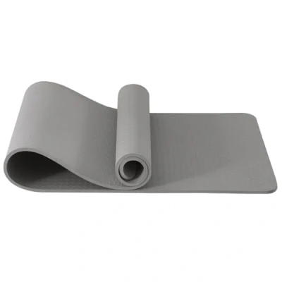 Image of Good Nite Yoga Mat Exercise Mats Workout Pilates Fitness for Women Men Non Slip Thick 10mm High Density Gymnastics with Carry Strap Tpe 183 x 61 1cm (Grey)