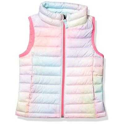 Image of Amazon Essentials Girls&#039; Lightweight Water Resistant Packable Puffer Gilet, Pink Ombre, 9 Years