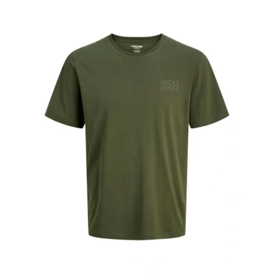 Image of JACK &amp; JONES Men&#039;s Male Logo T Shirt Jjecorp Tee SS O Neck Noos, Green (Duffel Bag), M