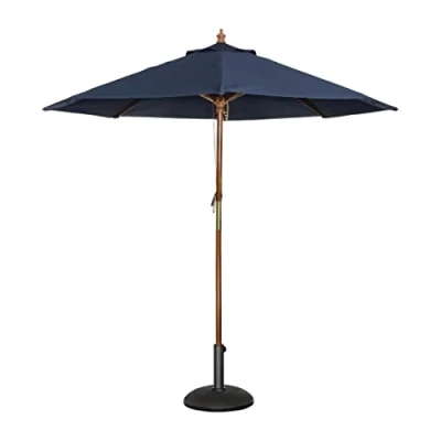 Image of Bolero Tall Round Parasol 3X25M Diameter Navy Blue Outdoor Garden Umbrella