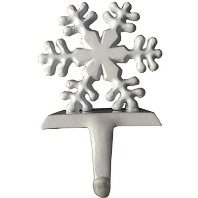 Image of Christmas Concepts® White Snowflake Stocking Hanger 18.7cm Decoration