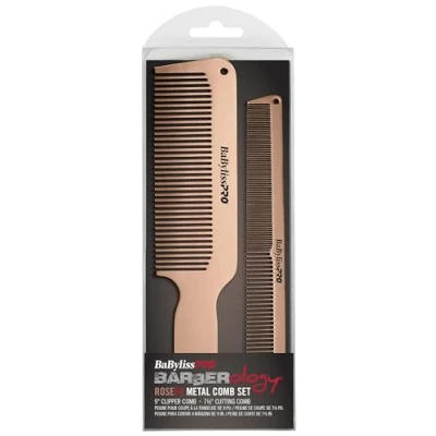 Image of BaBylissPRO Barberology Comb Set RoseFX Metal For Unisex 2 Pc