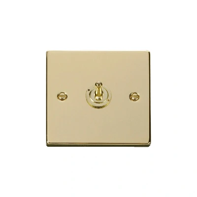 Image of Click Deco 1 Gang 2 Way 10AX Toggle Switch Polished Brass