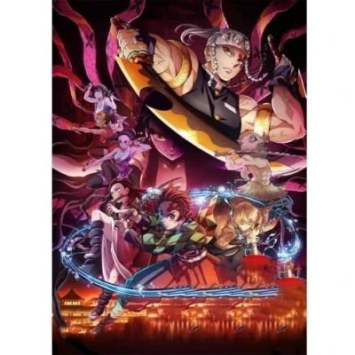 Image of HL Lospeces 5D Diamond Painting Kits for Adults and Kids, Full Drill Round Rhinestone Paint with Diamonds, Demon Slayer Art Dotz (12X16 Inch)