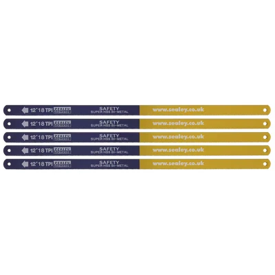 Image of Sealey Hacksaw Blade 300mm HSS Bi Metal 18tpi Pack of 5