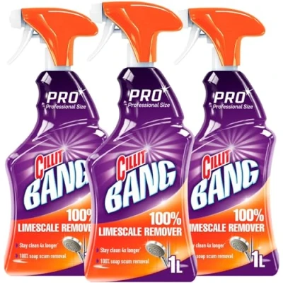 Image of 3 x Cillit Bang Limescale Remover Cleaner Removes Grime &amp; Rust 1L