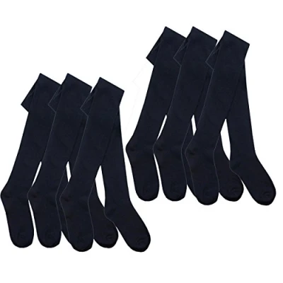 Image of Girls Plain Cotton Rich Soft Warm School Tights Multibuy Multipack 3 12 Years Black, Navy (Navy(6 Pairs), 11 Years)