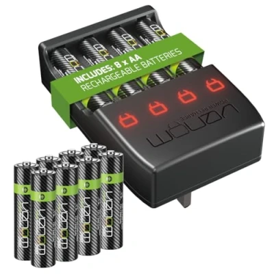 Image of Venom Pro Charge Plug In Wall Battery Charger plus 8 x AA Rechargeable Batteries