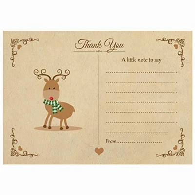 Image of Artstore Vintage Reindeer Christmas Thank You Note Cards With White Envelopes Pack of 20