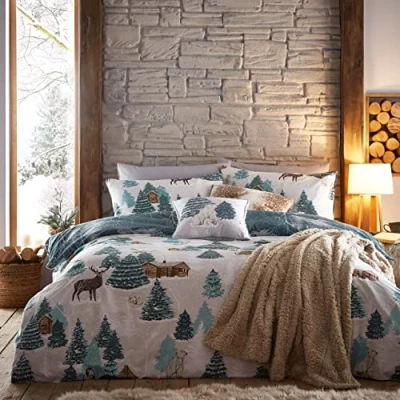 Image of furn. Arcticus Single Duvet Cover Set, Cotton, Polyester, Blue