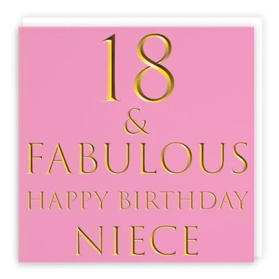 Image of Hunts England Large Niece 18th Birthday Card 18 &amp; Fabulous Happy Still Totally Collection 210 x mm Fun Age