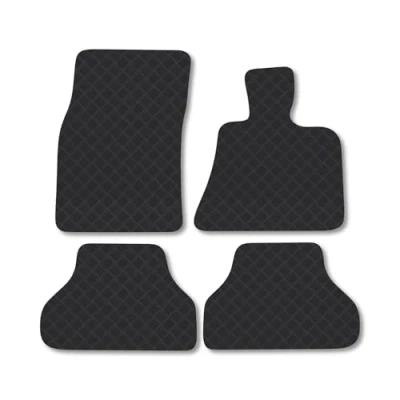 Image of Rubber Car Mats Compatible with BMW X6 F16 (2014 2019) Tailored Fit Floor Set Accessory Black Custom 4 Pieces Clips Anti Slip Backing, Heavy Duty &amp; Waterproof