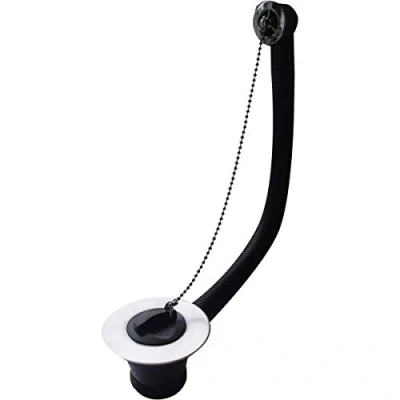 Image of Macdee Wirquin WSO53SS Sink Combination Waste, Plastic Body 1½&quot; Waste with Poly Plug, Ball Chain and Overflow, Overflow face