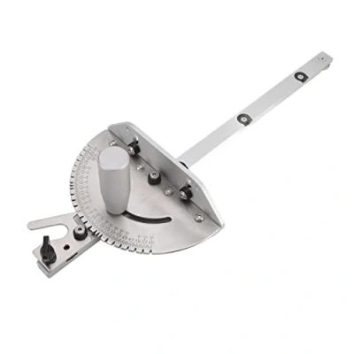 Image of Oreq Precision Miter Gauge, Guide with 120 Angle Stops Saw Protractor Woodworking Tools, Universal Table Gauge Assembly for Band Router
