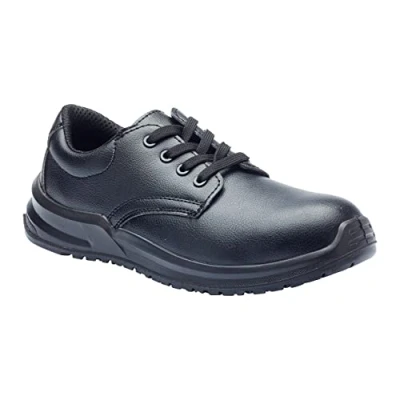 Image of Blackrock Lace Up Safety Shoes, Mens Womens Steel Toe Cap, Chef, Nursing, Orthopedic, Non Slip Work Utility Footwear, Hygiene, Catering, Kitchen Anti Size 11 Black