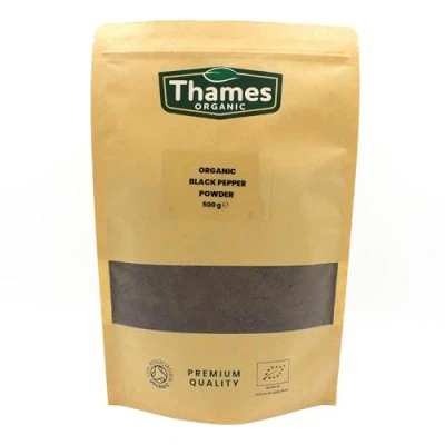 Image of Organic Black Pepper Powder 500g Strong Flavour, Non GMO, No Additives or Preservatives Perfect for Seasoning and Cooking Thames