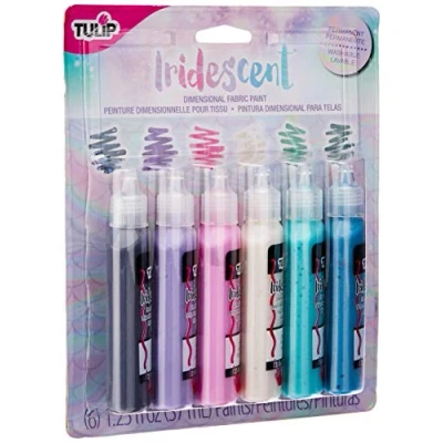 Image of Tulip Dimensional Fabric Paint 6pcs, Iridescent 6pk, 37 ml (Pack of 6)