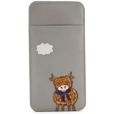 Image of Mala Leather Bella Collection Soft Slim Glasses Case 5195_33 Grey