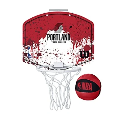 Image of Wilson Mini NBA Team Basketball Hoop, PORTLAND TRAIL BLAZERS, Plastic